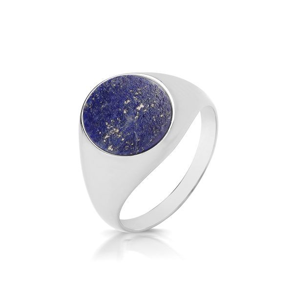 sterling silver lapis signet ring