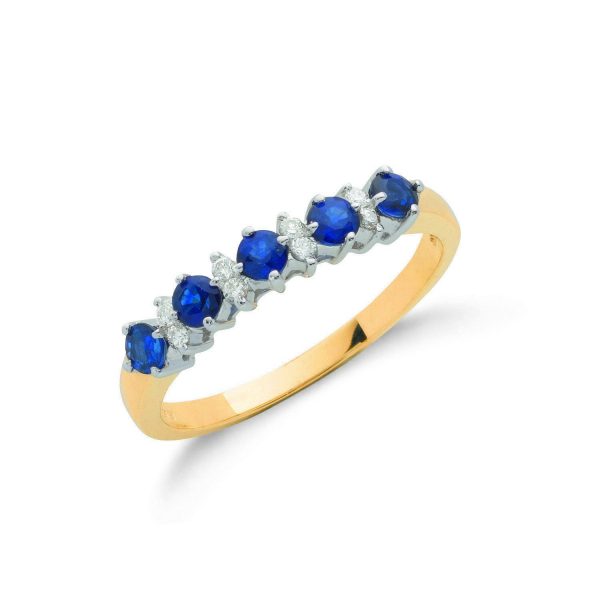 9 carat gold sapphire and diamond eternity ring