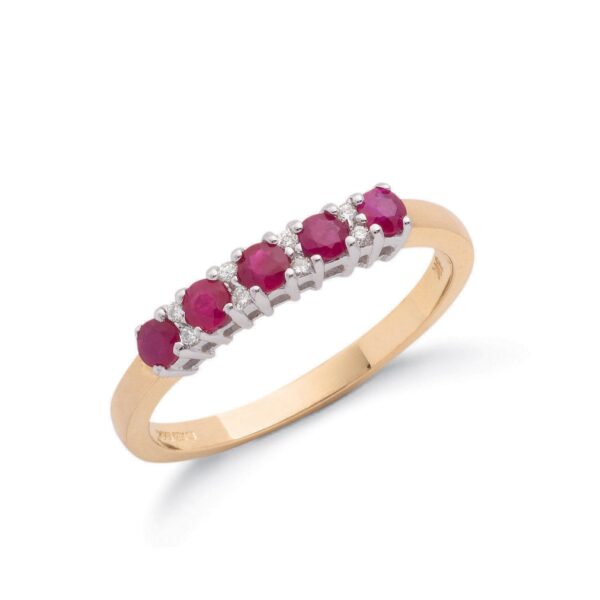 Ruby And Diamond 9ct Gold Eternity Ring