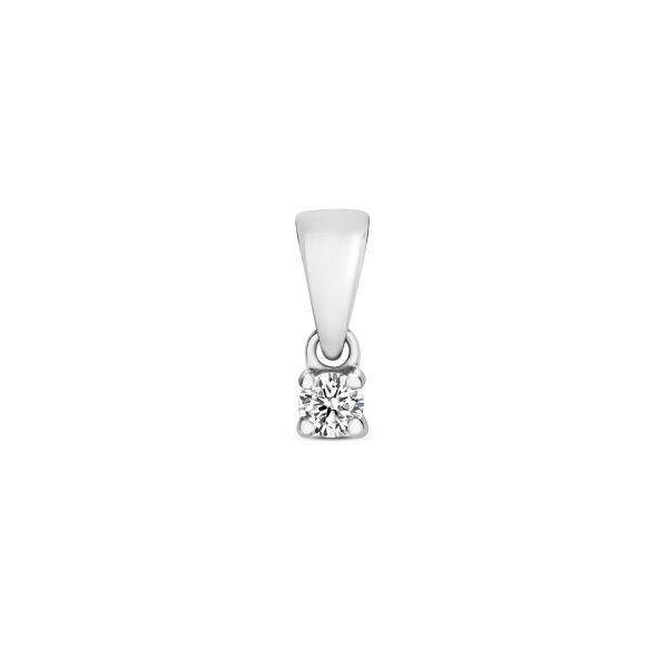 9 carat white gold diamond solitaire pendant
