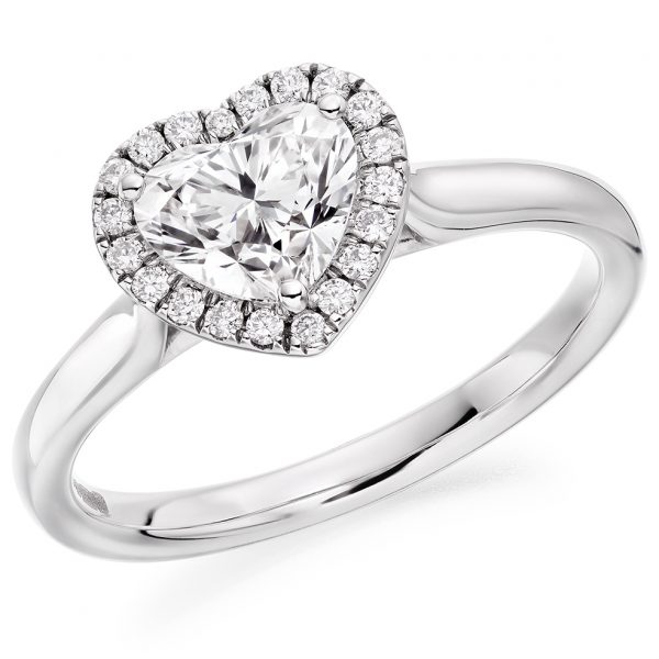 heart shape diamond halo ring