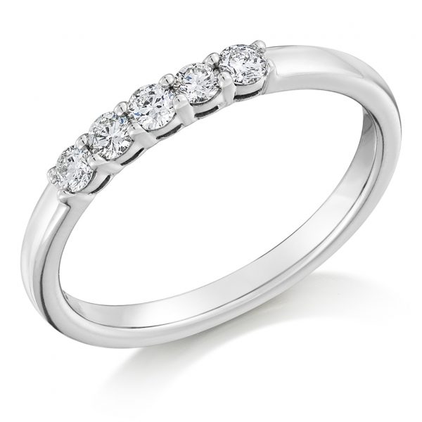 9ct white gold diamond five stone eternity ring