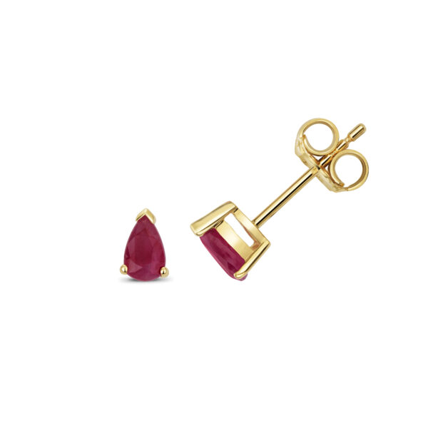 Pear Shape Ruby Earrings 9 Carat Gold