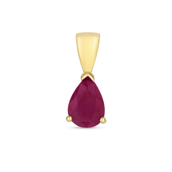 9ct Gold Pear Shape Ruby Pendant