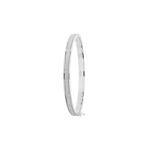 9 carat white gold moon dust baby bangle