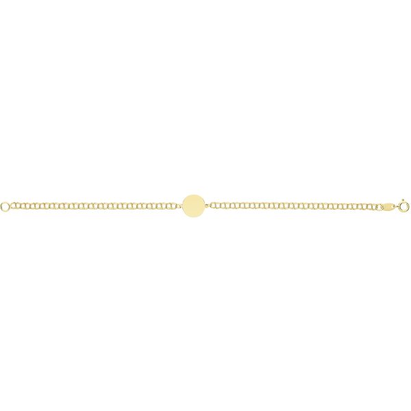 9 carat yellow gold id bracelet circle