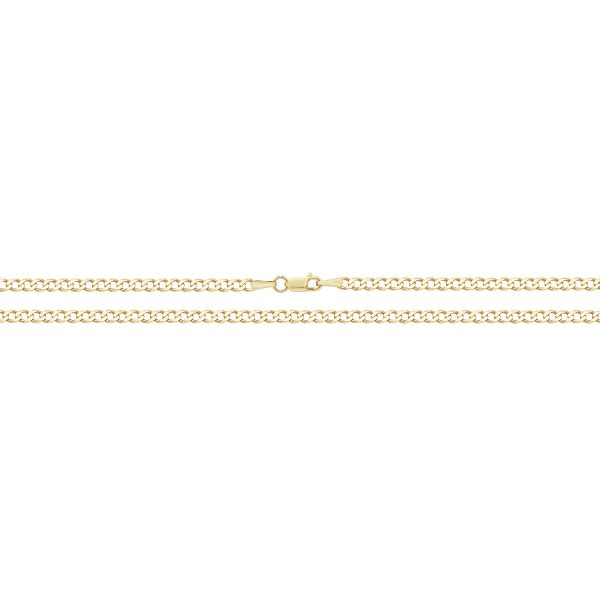 9 carat yellow gold flat bevelled curb chain