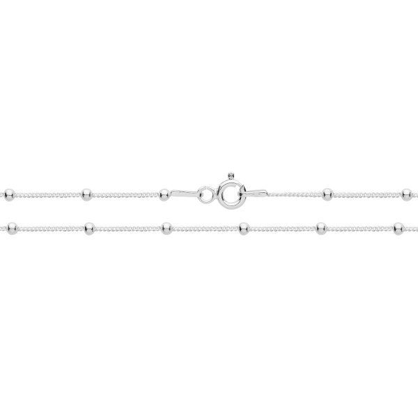 silver curb bead anklet