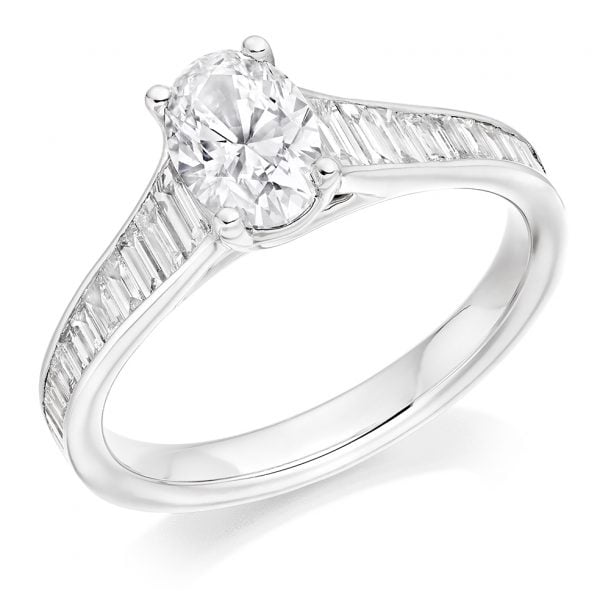 oval and baguette diamonds ring