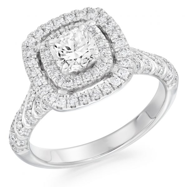 fancy cushion cut diamond ring