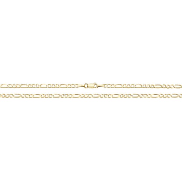 9 carat yellow gold figaro anklet