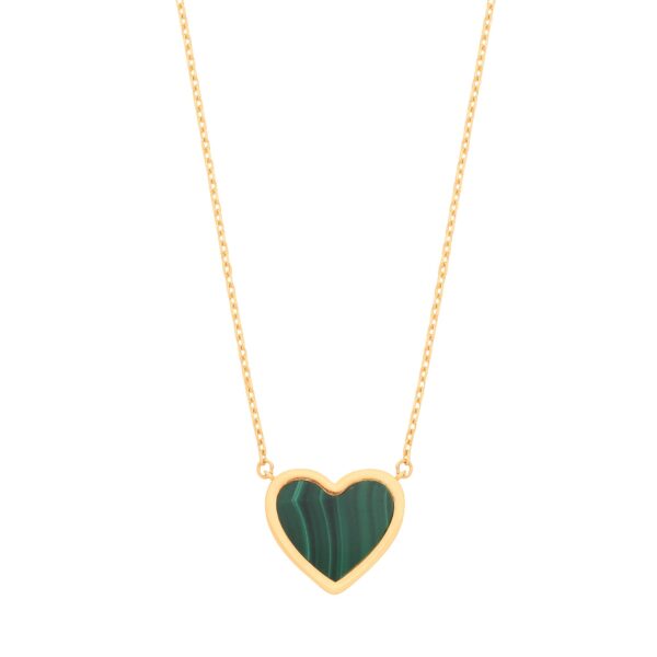 9 carat yellow gold green van clef design pendant and chain