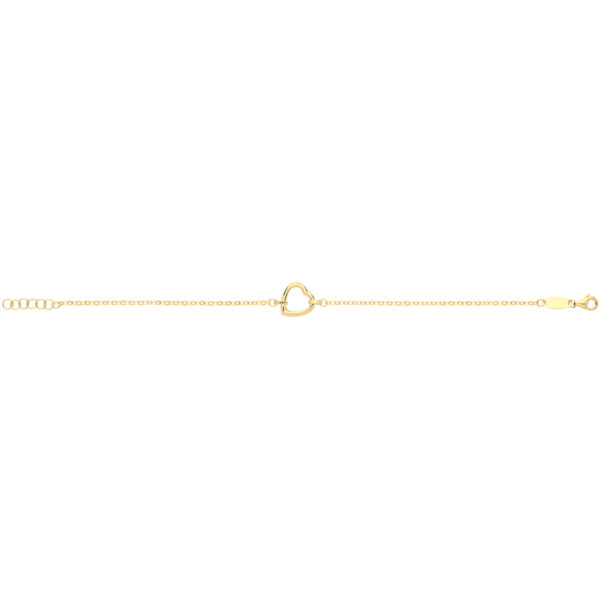 9 Carat Yellow Gold Heart Bracelet