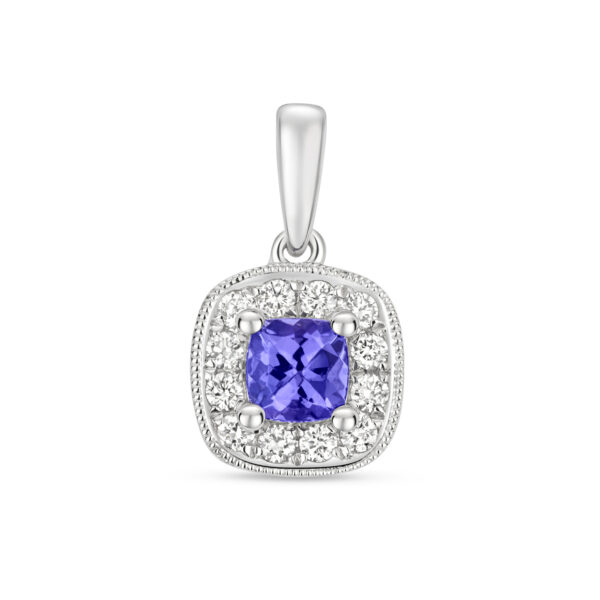 Tanzanite And Diamond Cluster Pendant