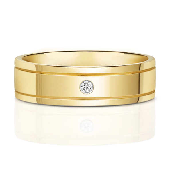 9 carat yellow gold diamond wedding ring