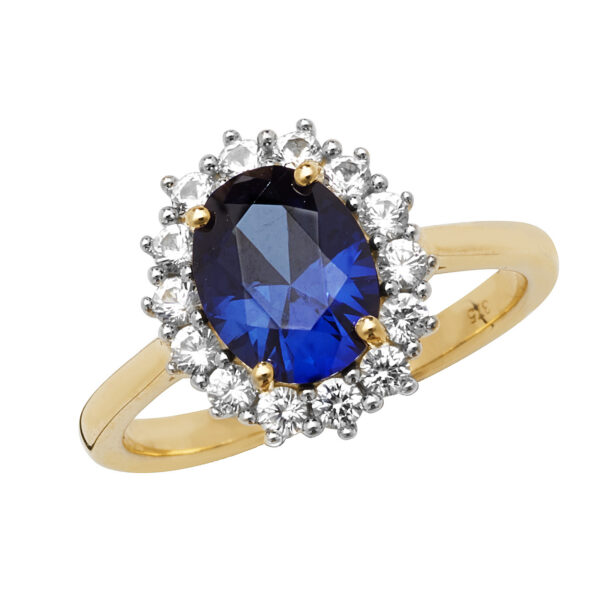 9ct Created Sapphire Ring
