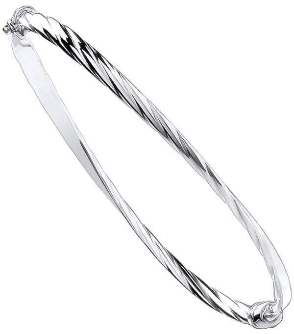 9 carat white gold twist bangle