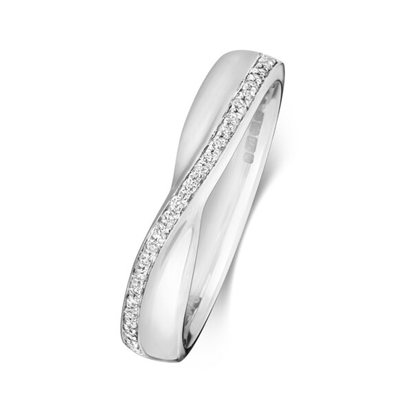 Diamond Cross Over Wedding Ring