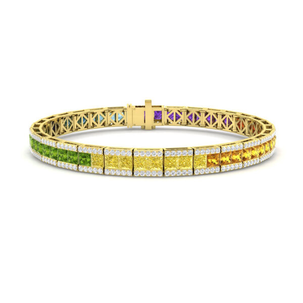 Multi Sapphire And Diamond Bracelet