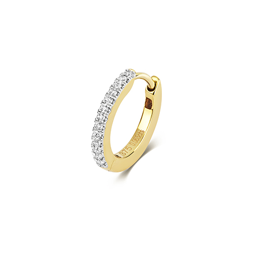9 carat gold diamond cartilage hoop earring