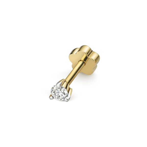 9 carat yellow gold diamond cartilage stud earring