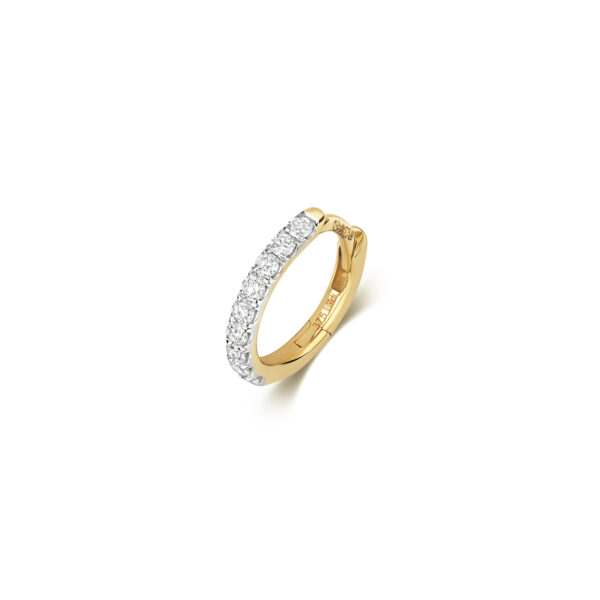 9 carat yellow gold diamond cartilage hoop