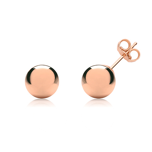 9ct Rose Gold 7mm Ball Stud Earrings