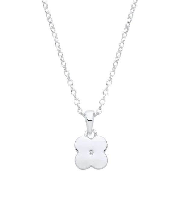 silver daisy pendant with chain