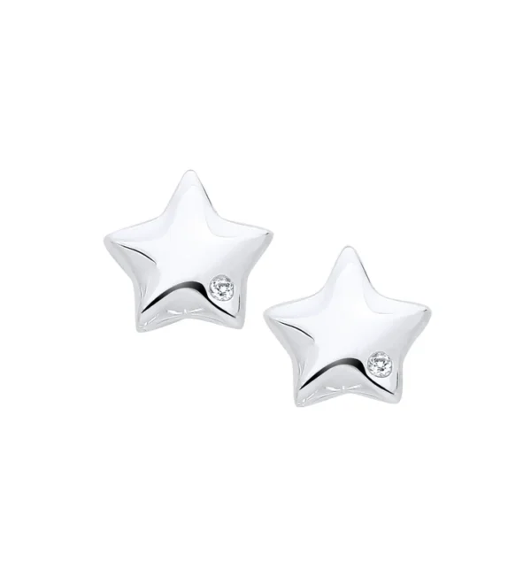 silver star diamond stud