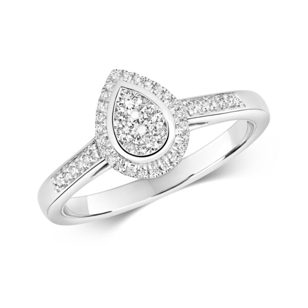 9 carat white gold diamond ring pear shaper
