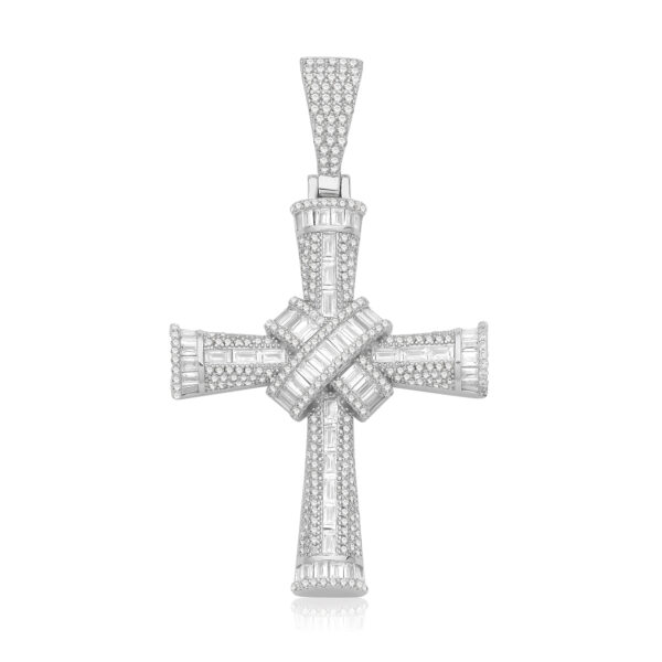 Silver Cubic Zirconia Cross Pendant