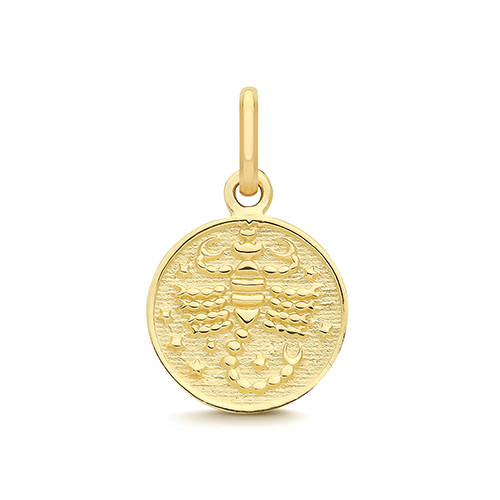 9 Carat Gold Scorpio Zodiac Coin Pendant