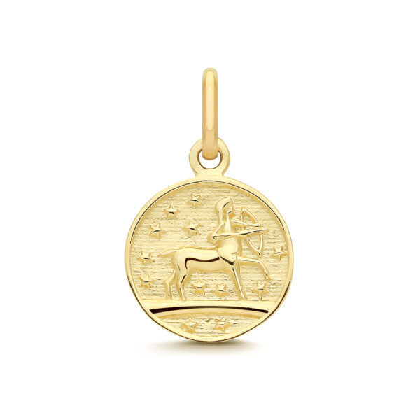 9 Carat Gold Sagittarius Zodiac Coin Pendant