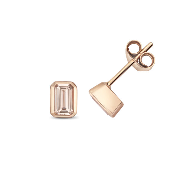 9ct Rose gold Morganite Earrings