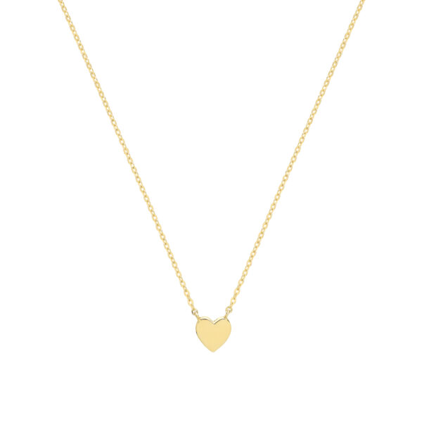 9 carat yellow gold heart pendant and chain