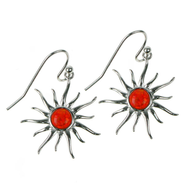 silver sun earrings