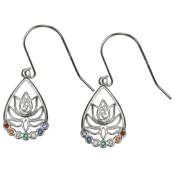 silver chakra earrings