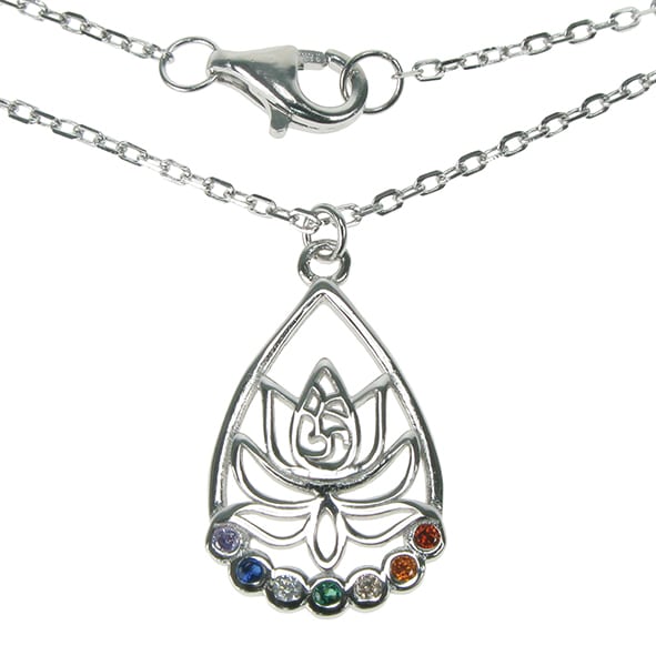 sterling silver multicoloured stone necklace