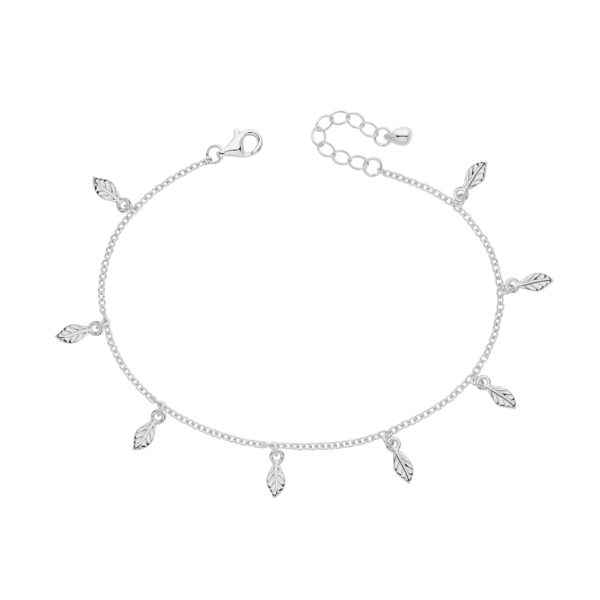 silver leaf design bracelet