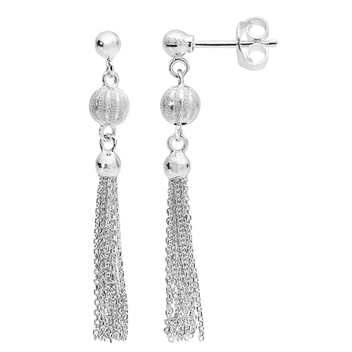 silver tassel earrings