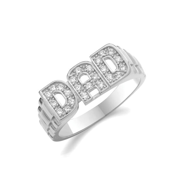 Sterling Silver Cubic zirconia Dad Ring
