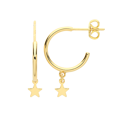 Silver Gold Plate Star Earrings