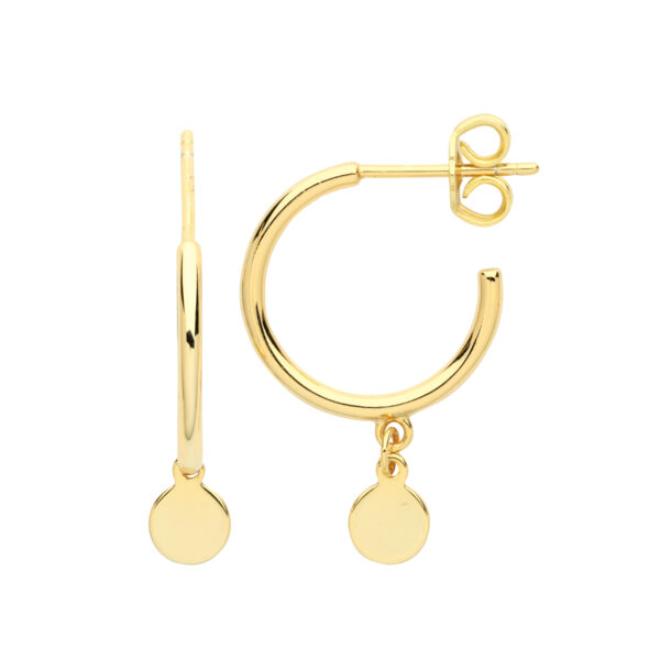 Silver Gold Plate Disc Earrings