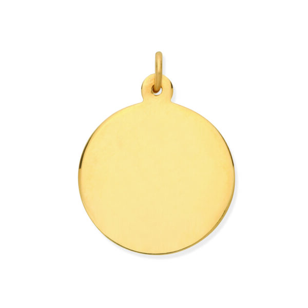 9 carat yellow gold disc pendanr