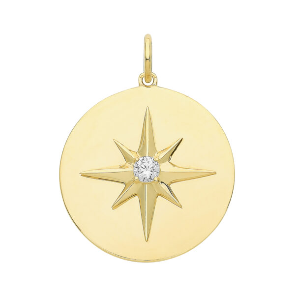 9 carat yellow gold northern star pendant