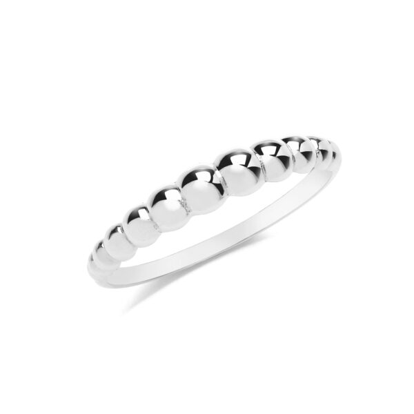 9 carat white gold bobble ring