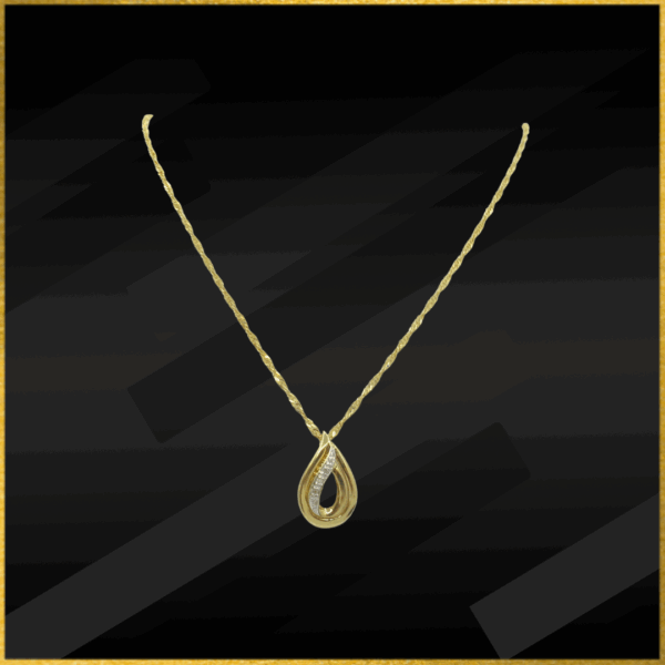 9 Carat Yellow Gold Diamond Pendant And Chain