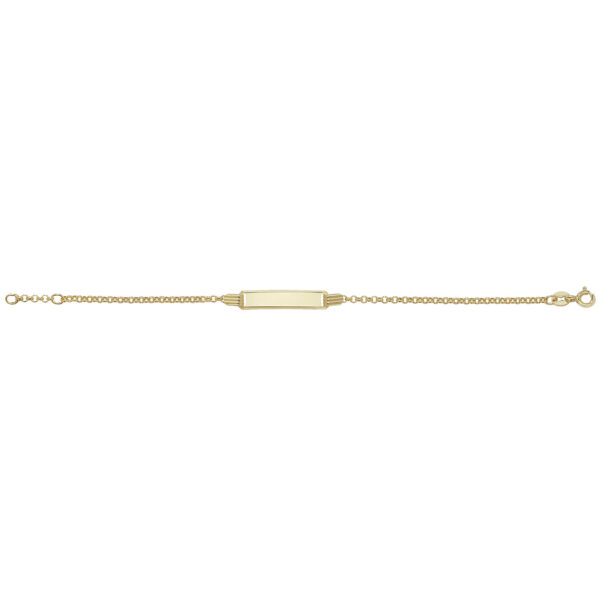 9 carat yellow gold baby id bracelet