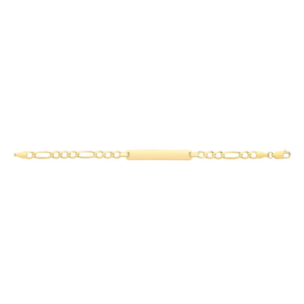 9 carat yellow gold babies id figaro bracelet