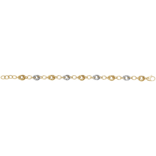 9 carat dual colour gold bracelet fancy design